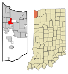 Lake County Indiana Incorporated and Unincorporated areas Griffith Highlighted